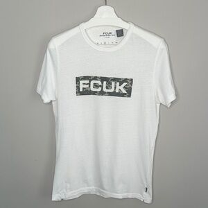 FCUK White T-Shirt with Camo Logo